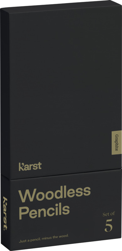 Karst® pakke med 5 2B træfri grafitblyanter - Grå
